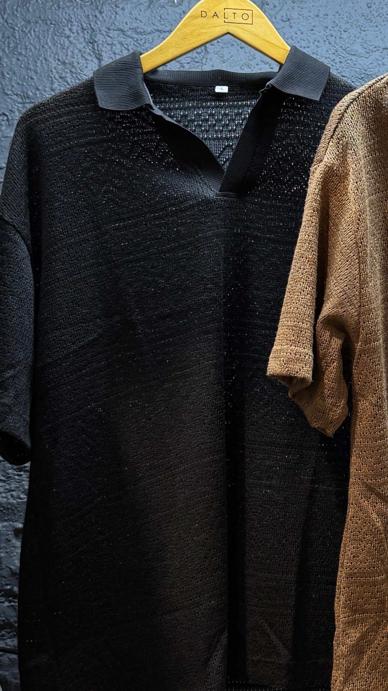 Polera polo textura negra