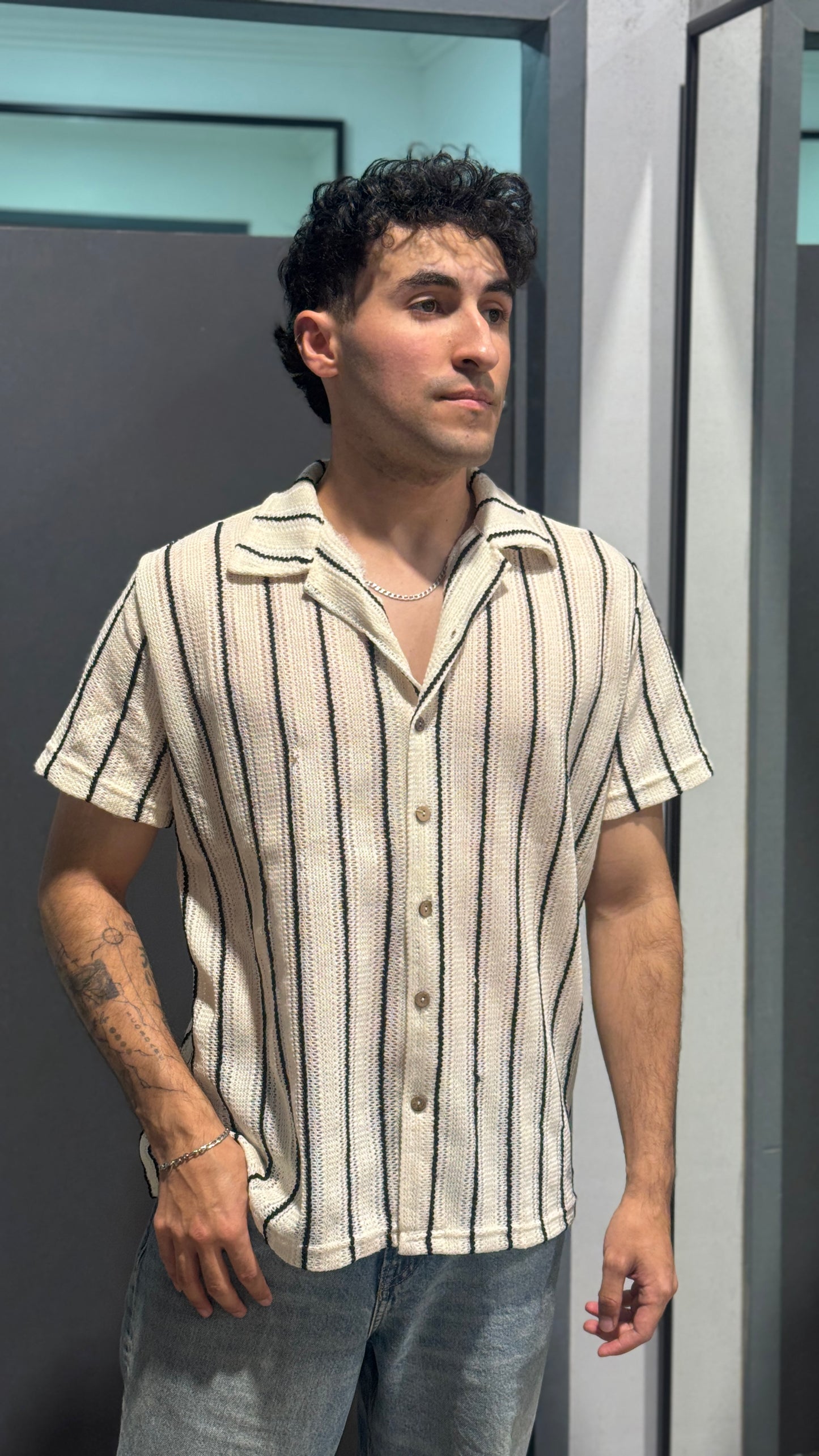 Camisa malla beige