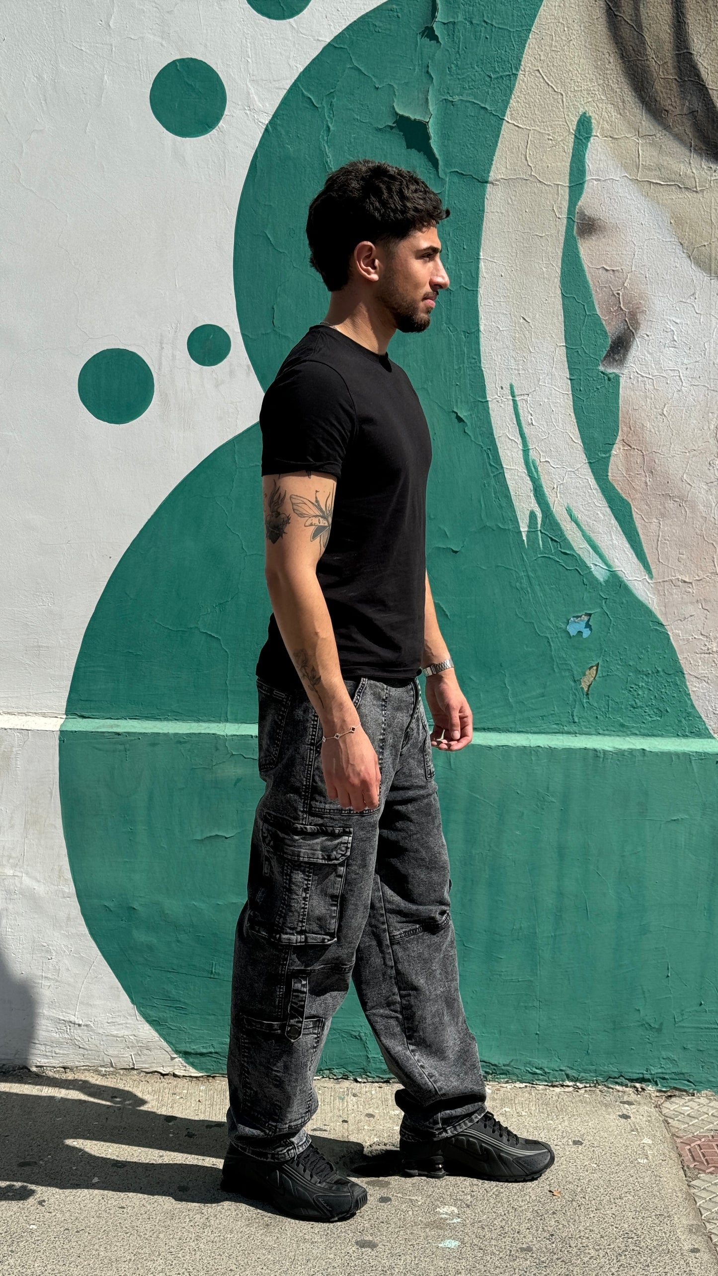Jeans cargo acid wash