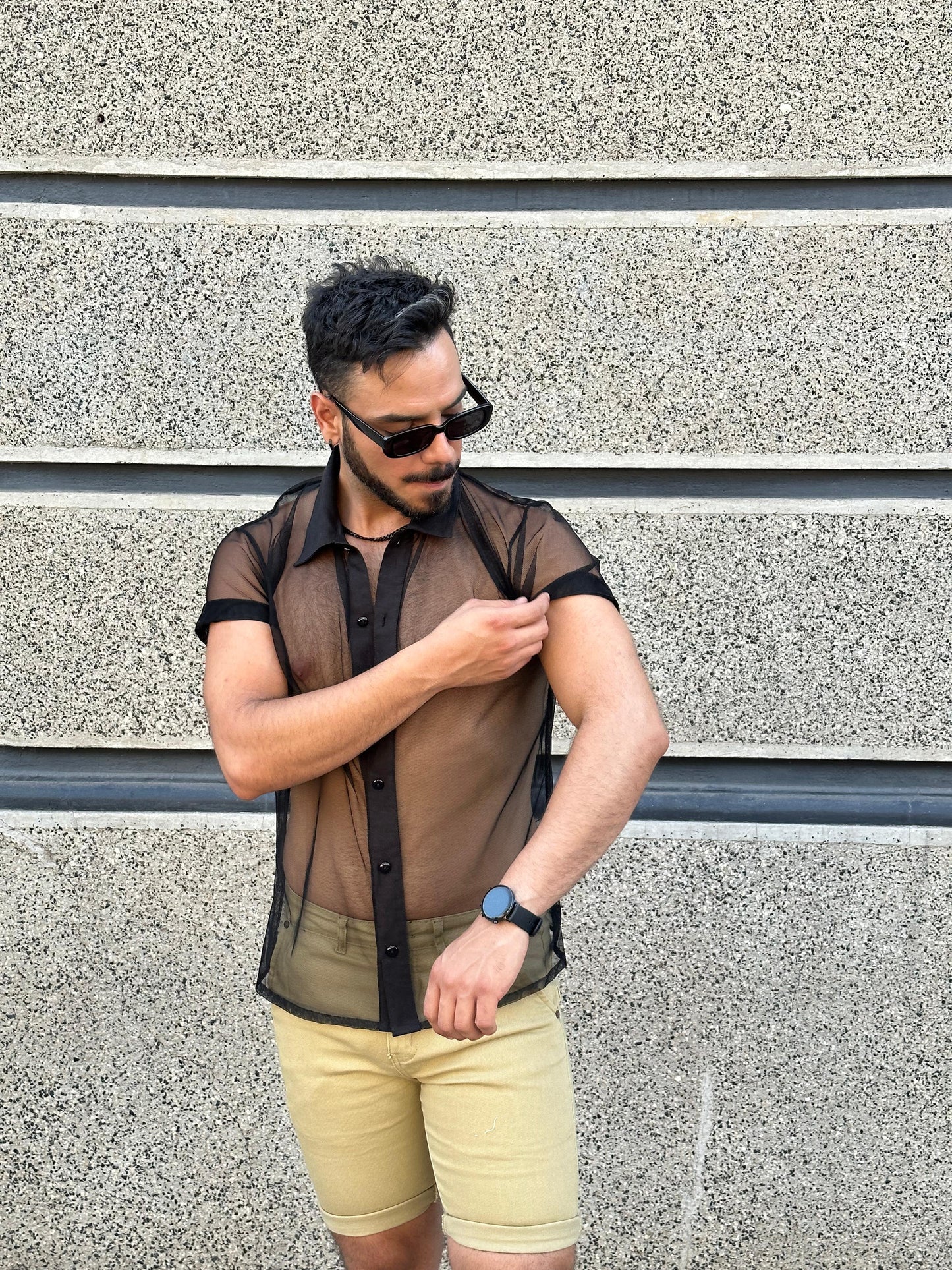 Camisa transparente negra