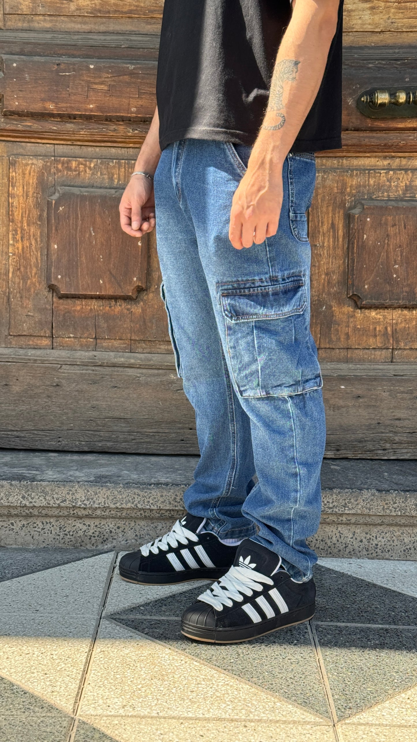 Pantalón cargo azul
