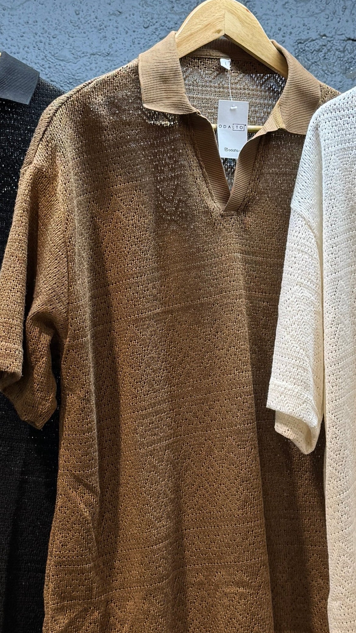 Polera polo textura café