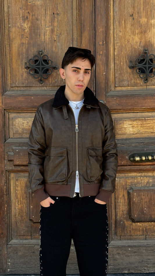 Chaqueta cargo café