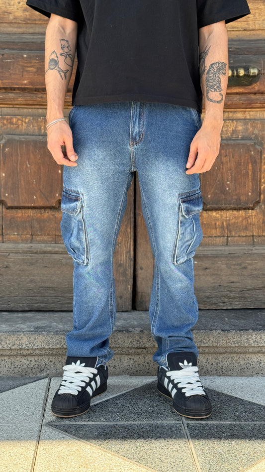 Pantalón cargo azul