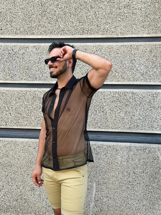Camisa transparente negra